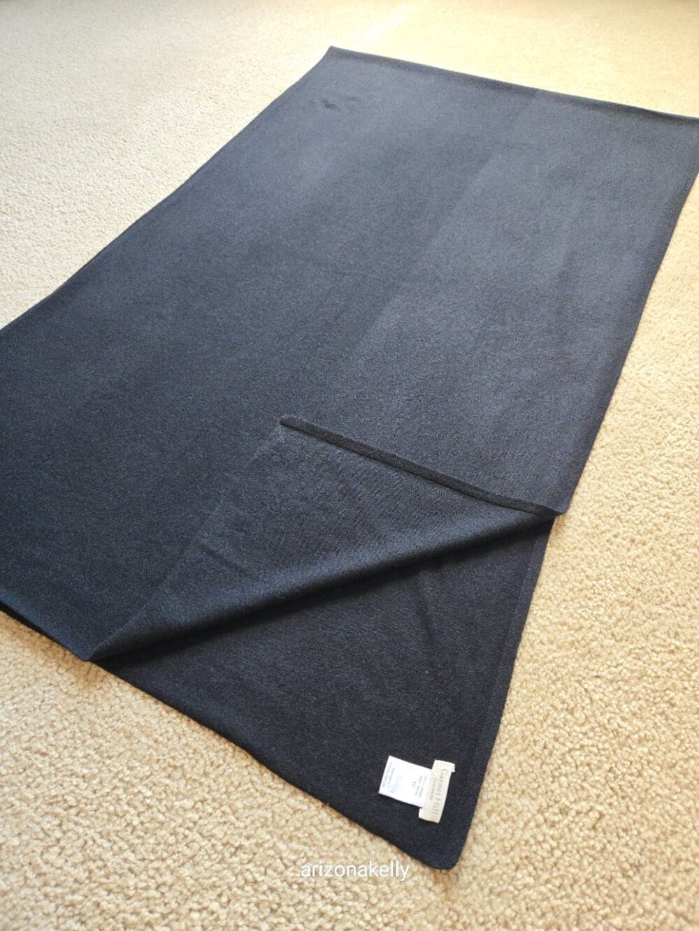 NWOT Garnet Hill Cashmere Scarf Black Knit - Picture 5 of 11